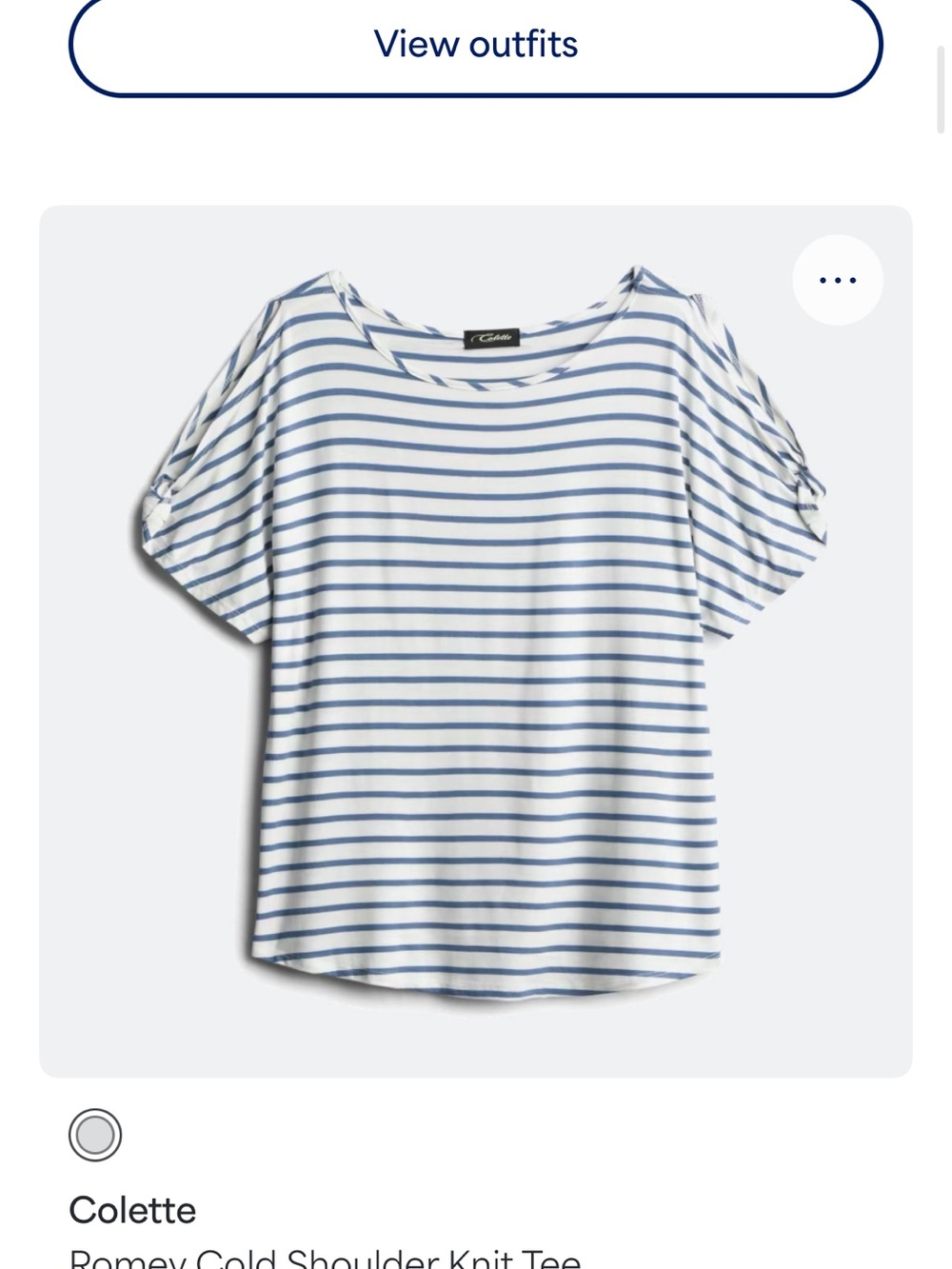 Colette White Navy Striped Short Sleeve Tee